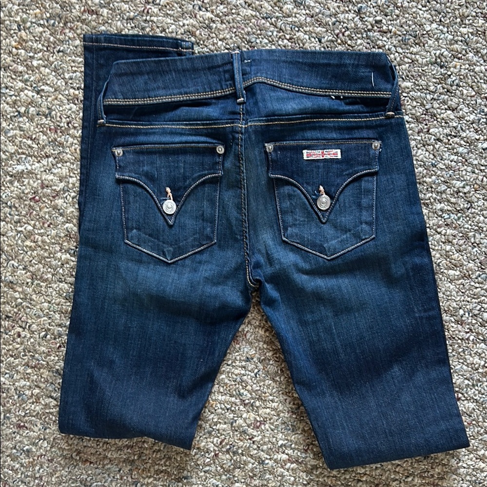 Hudson Jeans Blue Skinny Denim with Subtle Fading - Picture 3 of 7